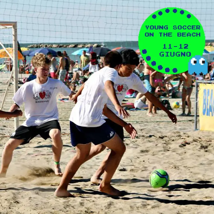 YOUNG SOCCER ON THE BEACH