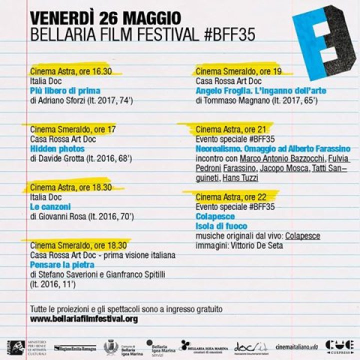 Bellaria Film Festival 35^ edizione dedicata ad Alberto Farassino