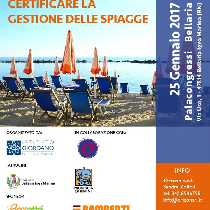 CONVEGNO "CERTIFICARE LA GESTIONE DELLE SPIAGGE"