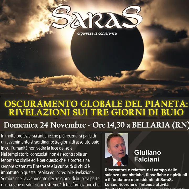 SEMINARIO | OSCURAMENTO GLOBALE DEL PIANETA, PROFEZIE E RIVELAZIONI