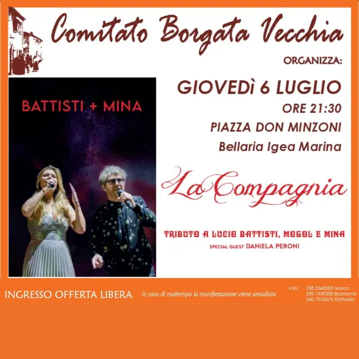 LA COMPAGNIA - TRIBUTO A LUCIO BATTISTI, MOGOL E MINA