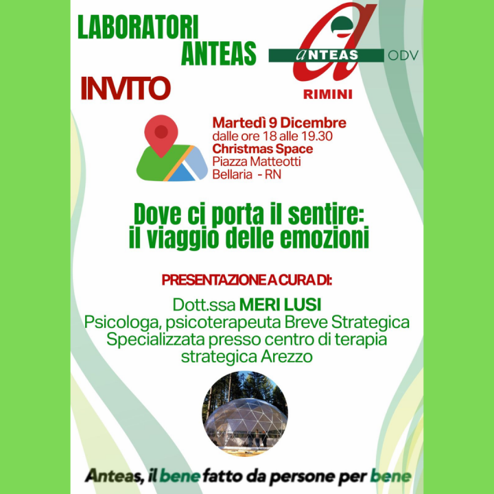 CONFERENZA ANTEAS | DOVE CI PORTA IL SENTIRE:IL VIAGGIO DELLE EMOZIONI