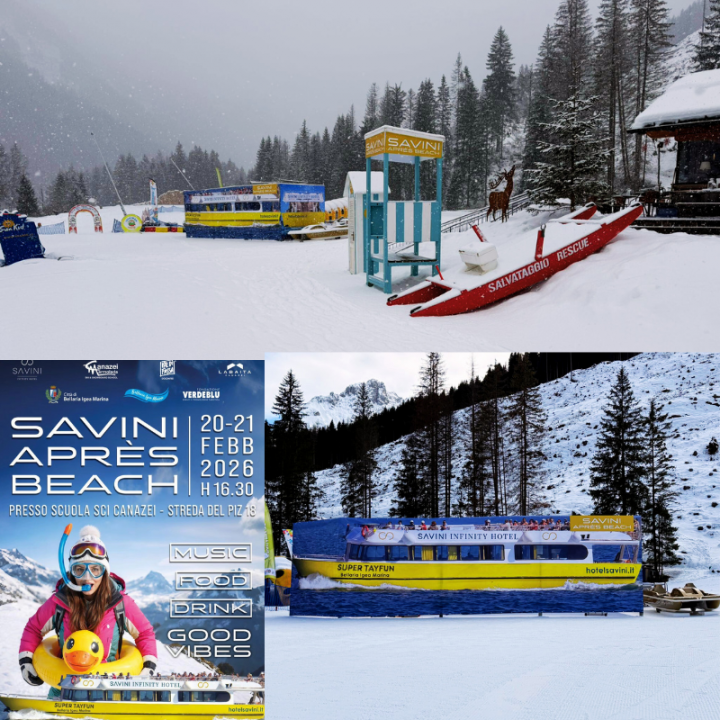 Una spiaggia di neve con Bellaria Igea Marina a Canazei