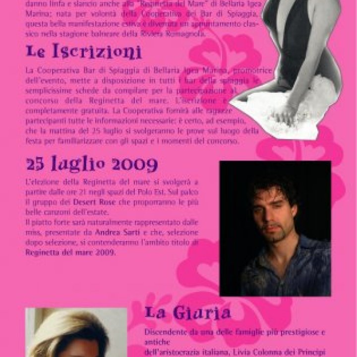 25 LUGLIO, ORE 21.00, POLO EST: REGINETTA DEL MARE