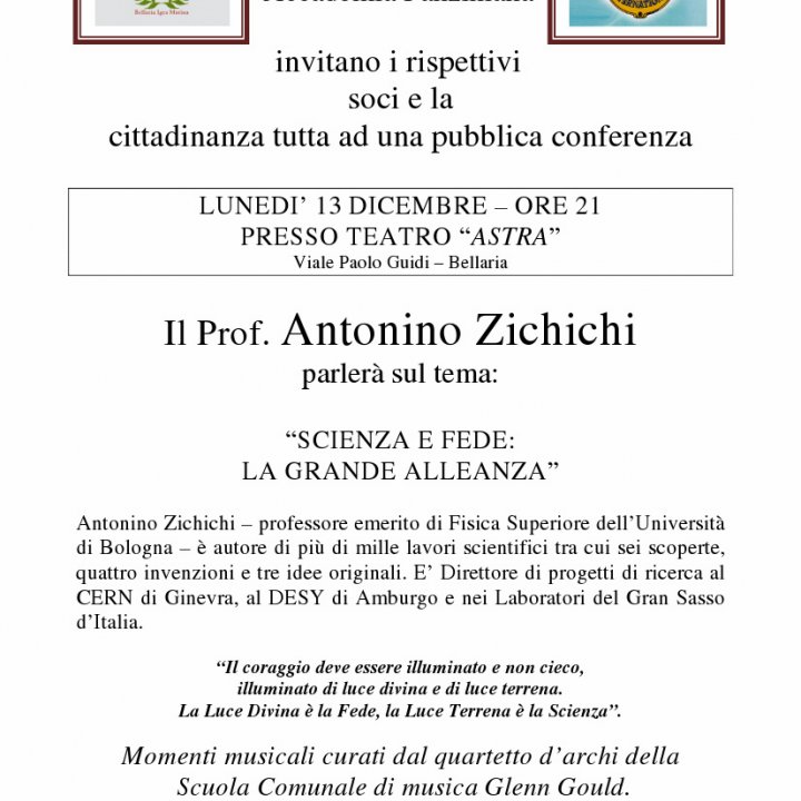 SCIENZA E FEDE: LA GRANDE ALLEANZA 13 dicembre 2010