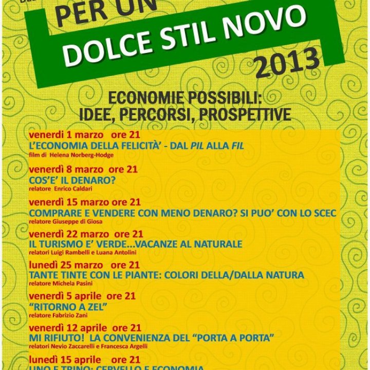 PER UN DOLCE STIL NOVO 15 aprile 2013