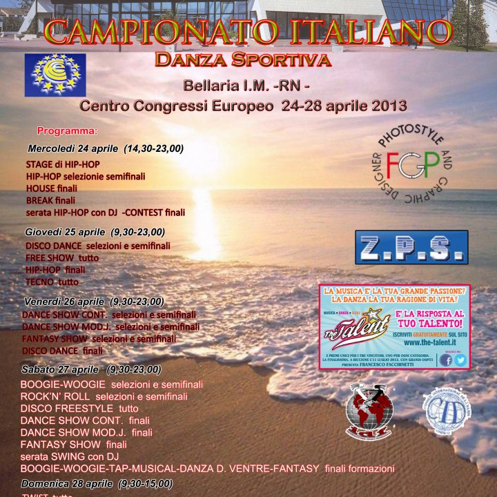 CAMPIONATO ITALIANO DANZA SPORTIVA 24-28 aprile 2013