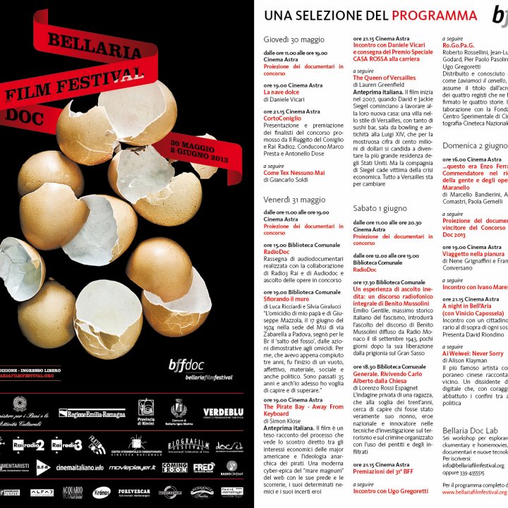 31^ edizione BELLARIA FILM FESTIVAL 30 maggio-02 giugno 2013