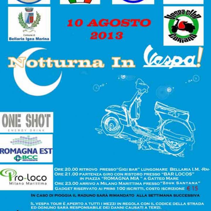 NOTTURNA IN VESPA 10 agosto 2013