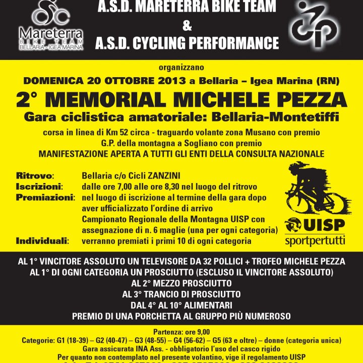 2° MEMORIAL MICHELE PEZZA 20 ottobre 2013