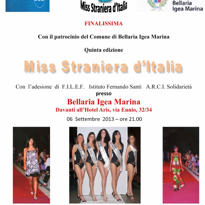 MISS STRANIERA D'ITALIA 06 settembre 2013