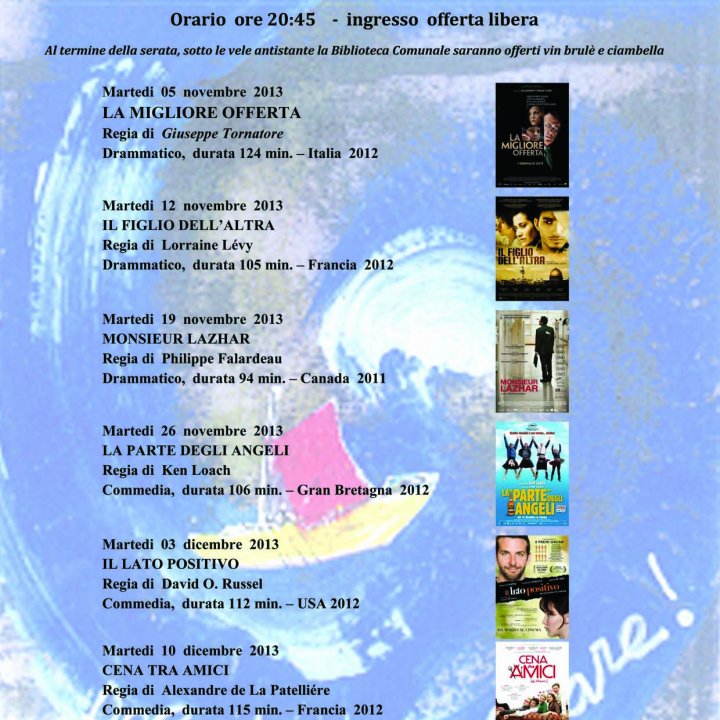 6° RASSEGNA IL CINEMA PER TUTTI 10 dicembre 2013