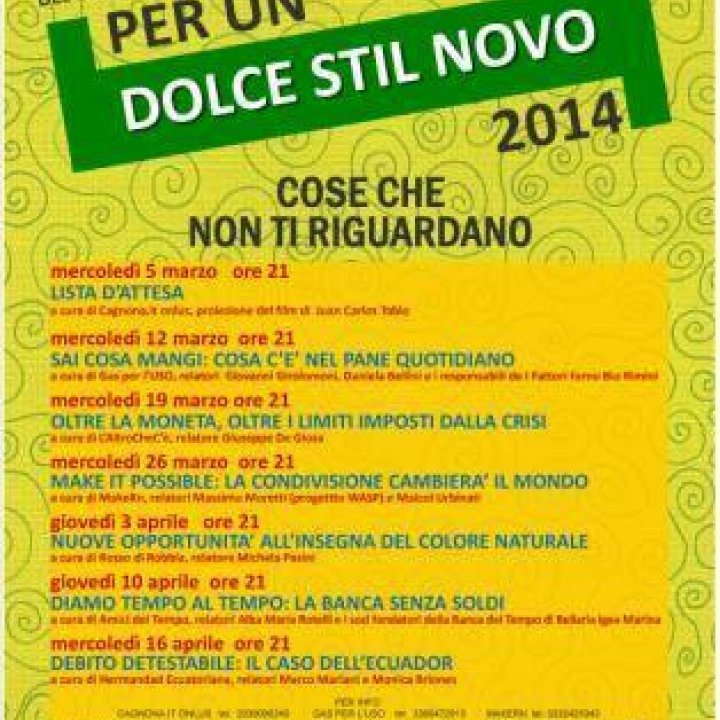 PER UN DOLCE STIL NOVO 03 aprile 2014