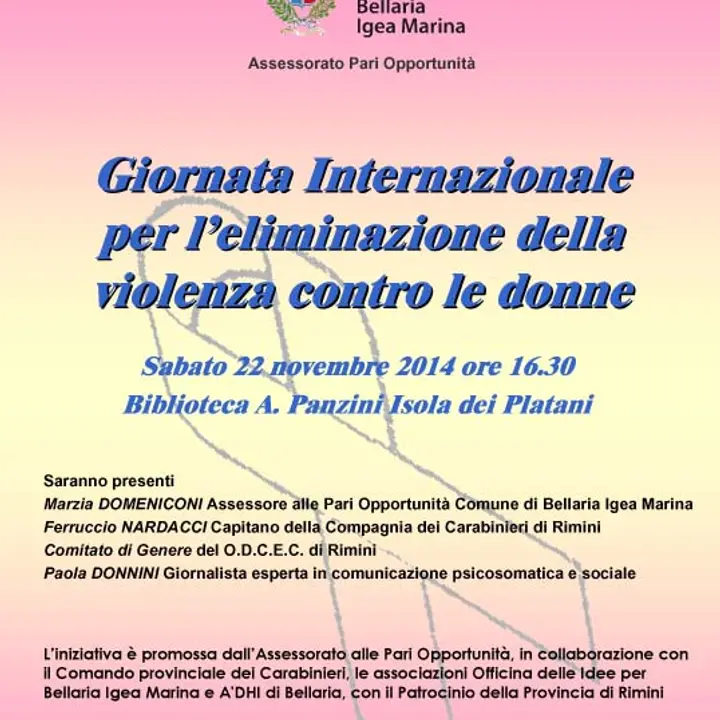 GIORNATA INTERNAZION PER ELIMINAZIONE VIOLENZA CONTRO LE DONNE 22 novembre 14