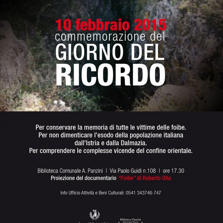 IL GIORNO DEL RICORDO 10 febbraio 2015