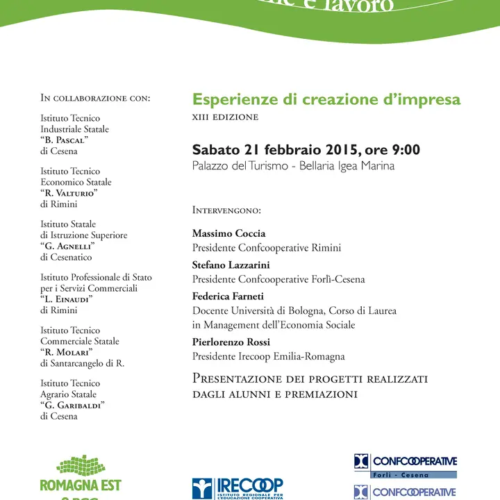 SCUOLA, COOPERAZIONE E LAVORO 21 febbraio 2015