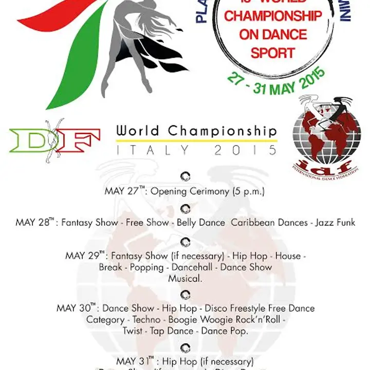 CAMPIONATI ITALIANI DI DANZA SPORTIVA 27-31 maggio 2015
